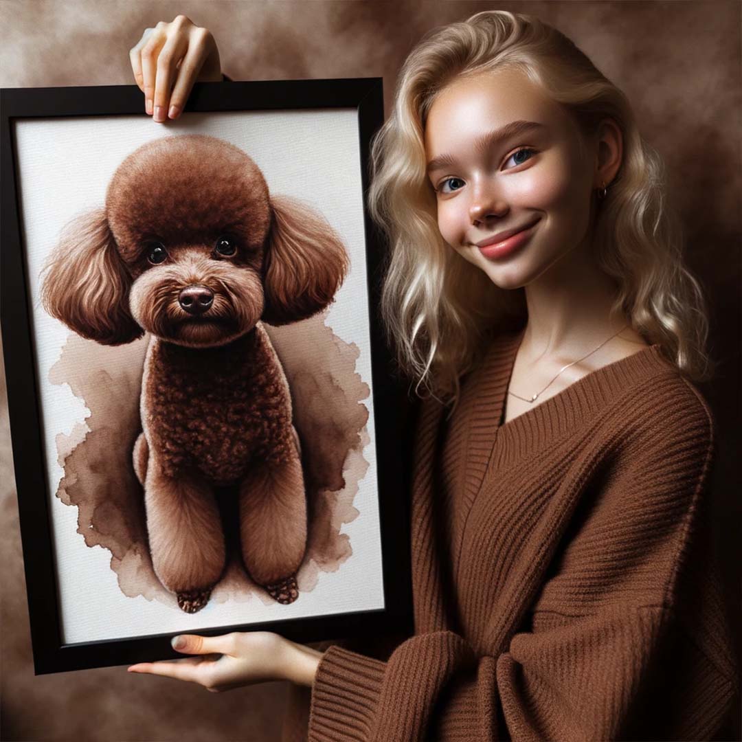 Photo en Peinture Aquarelle Portrait d'Animal de Compagnie